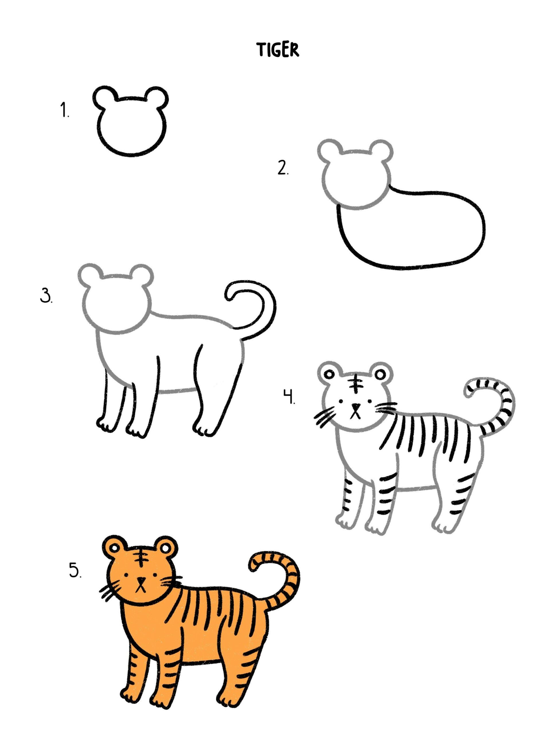 Hướng dẫn Cách vẽ con hổ đơn giản cho người mới học vẽ tranh