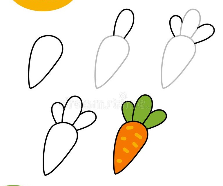 Vẽ và tô màu củ cà rốt cho trẻ em  Điều Bút Có Thể Làm