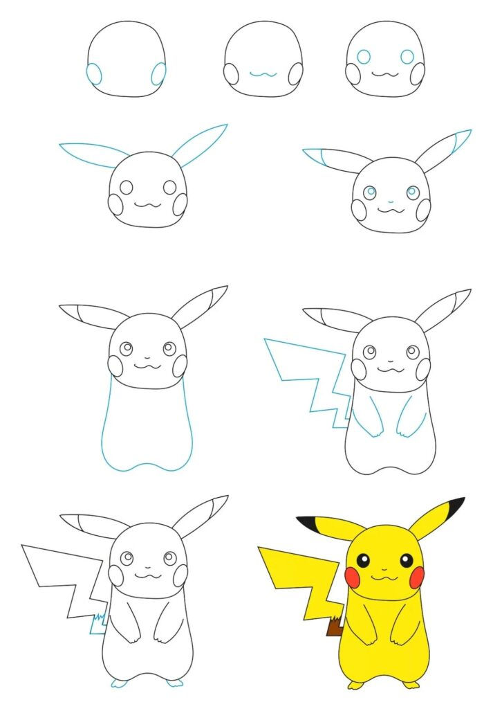 Vẽ Pikachu theo từng bước cho bé  YeuTreNet
