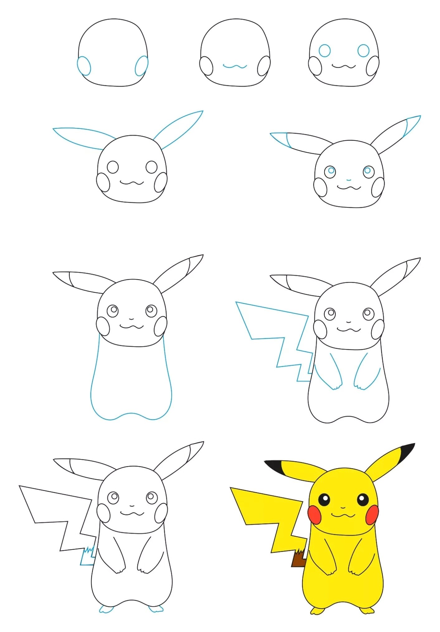 Học cách vẽ Vẽ pikachu đáng yêu với các bước đơn giản