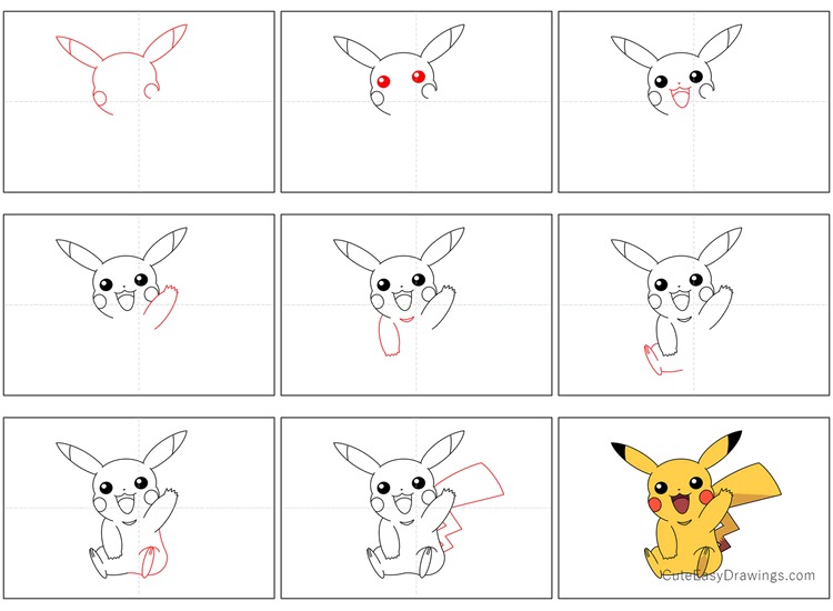 Vẽ Pikachu Theo Từng Bước Cho Bé – Yeutre.Net