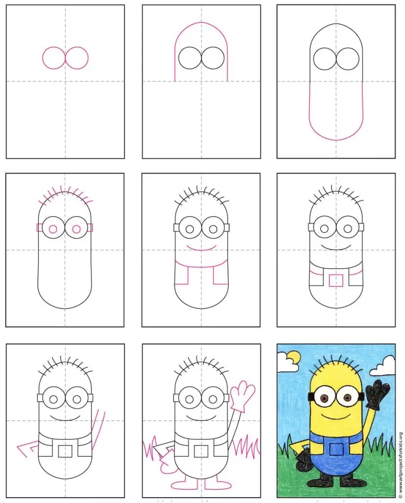 Cách vẽ nhân vật MINION  trong phim Sự Trỗi Dậy Của Gru  How to draw a  Minion  THƯ VẼ  YouTube