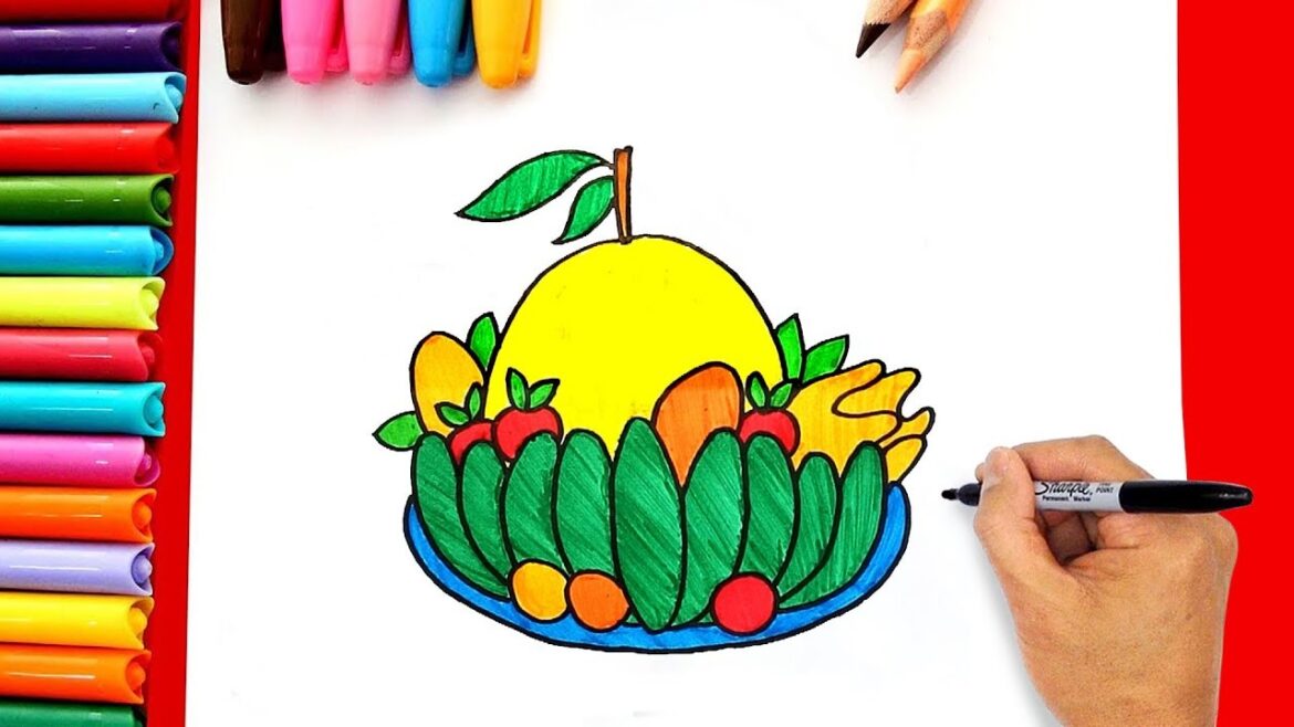 vẽ tranh mâm ngũ quả ngày Tết