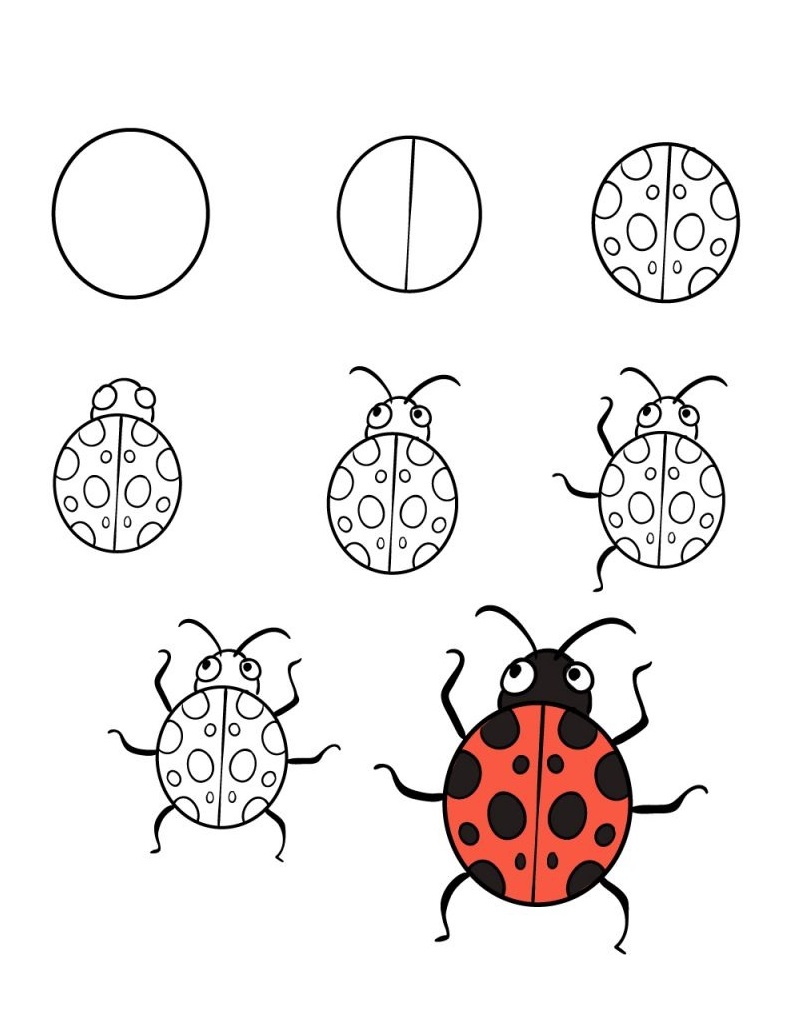 Với loạt côn trùng đa dạng như kiến, ong, bọ, bạn có thể vẽ chúng theo chủ đề riêng của mình. Sự sáng tạo của bạn không giới hạn khi vẽ các loài côn trùng rực rỡ và bắt mắt như thế này.