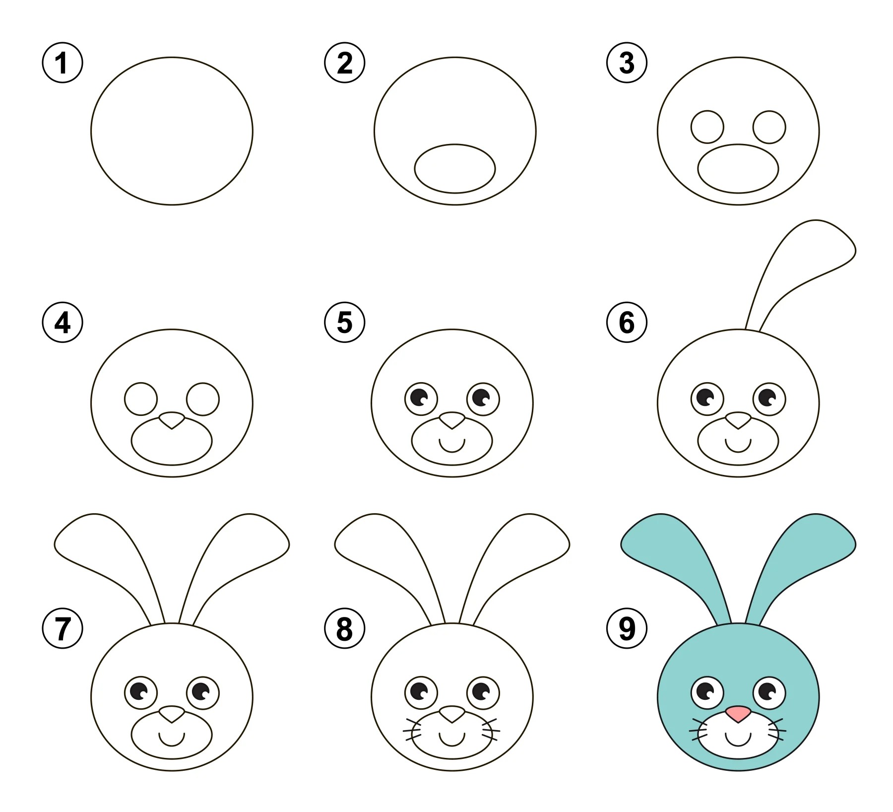 Cách vẽ con thỏ dễ dàng cho bé – 