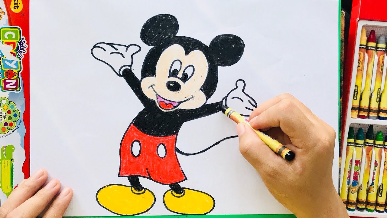 Chuột Mickey  Hướng dẫn vẽ chuột Mickey  How to draw mickey mouse for  kids  YouTube